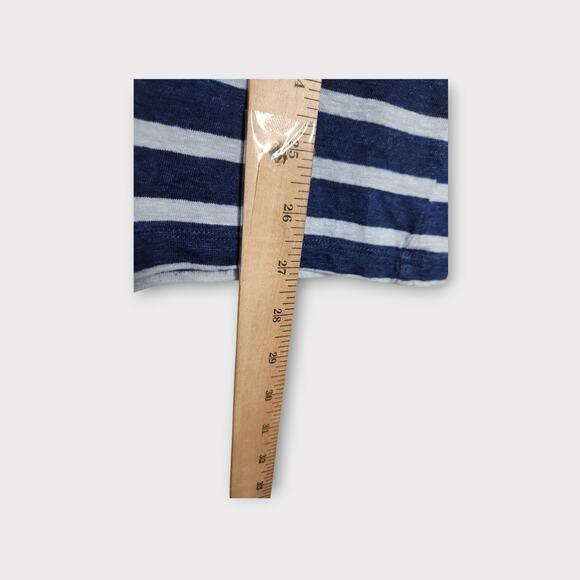 NEW Majestic Filatures Womens Blue White Stripe Deluxe Linen Tee Sm Soft Touch - Picture 6 of 8